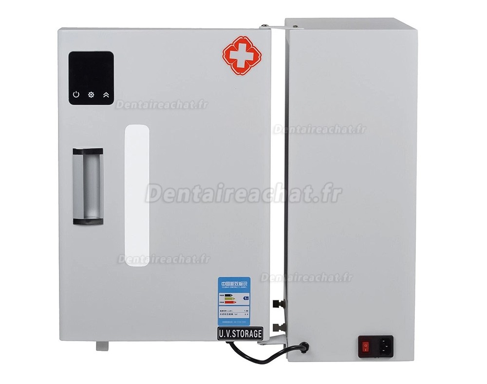 Armoire de d&eacute;sinfection dentaire 27 L UV-ozone, avec &eacute;cran tactile et minuterie